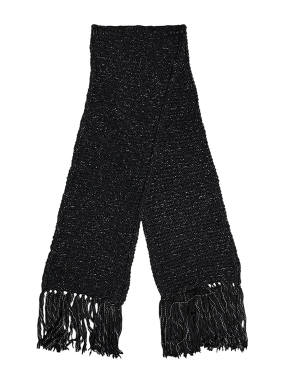 Dolce & Gabbana Black Cashmere Neck Warmer Wrap Shawl Scarf