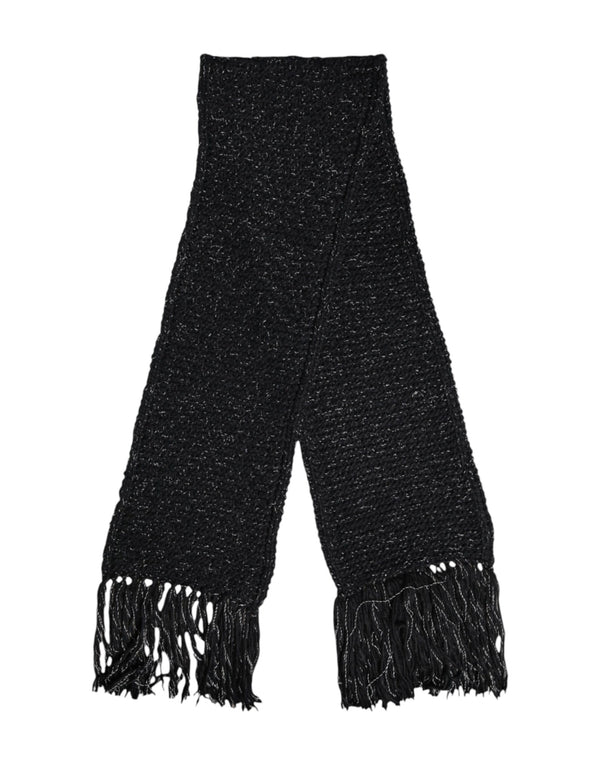 Dolce & Gabbana Black Cashmere Neck Warmer Wrap Shawl Scarf