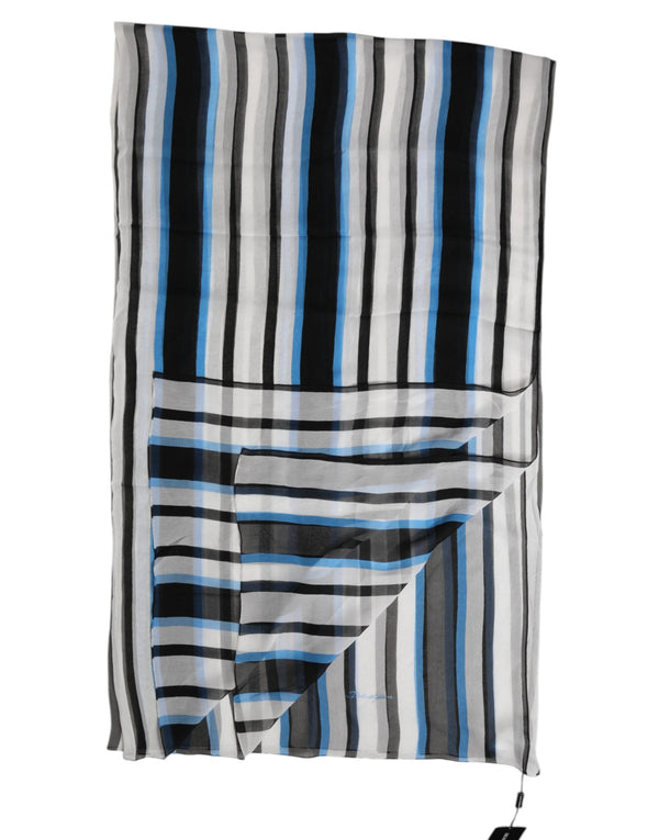 Dolce & Gabbana Multicolor Striped Neck Warmer Wrap Scarf