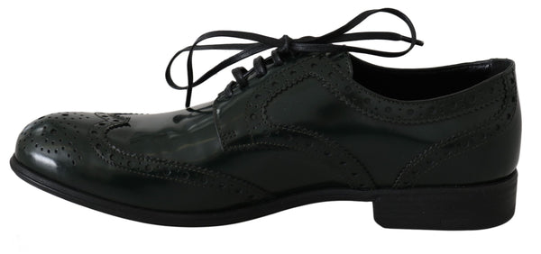 Dolce &amp; Gabbana vihreät nahkaiset Broque Oxford Wingtip -kengät