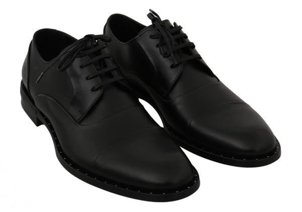 Dolce &amp; Gabbana Black Leather Derby Formal -kengät