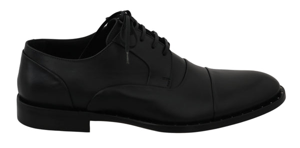 Dolce &amp; Gabbana Black Leather Derby Formal -kengät