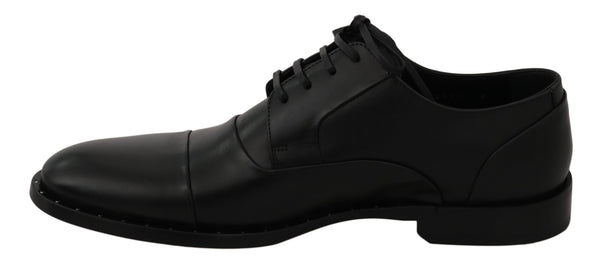 Dolce &amp; Gabbana Black Leather Derby Formal -kengät