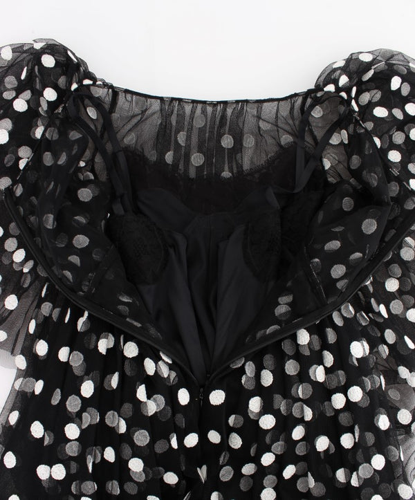 Dolce & Gabbana Elegant Polka Dotted Ruffled Dress