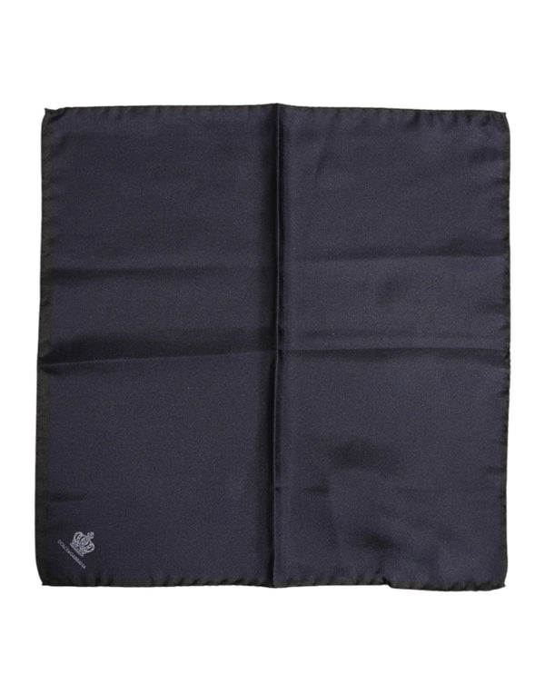 Dolce & Gabbana Blue DG Crown Silk Square Men Foulard Scarf