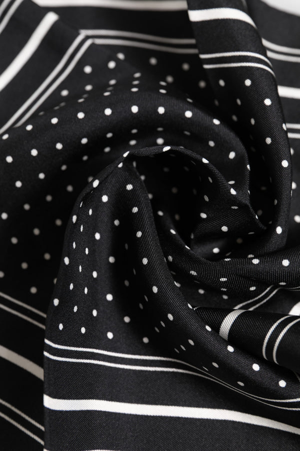 Dolce & Gabbana Black White Polka Dot Men Foulard Scarf