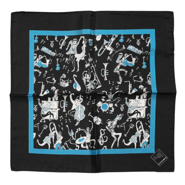 Dolce & Gabbana Black Jazz Club Silk Square Men Foulard Scarf
