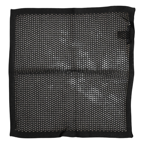 Dolce & Gabbana Black Patterned Cotton Square Foulard Scarf