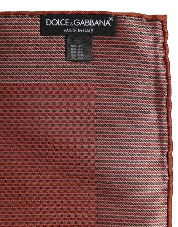 Dolce & Gabbana Orange Silk Square Men Foulard Scarf