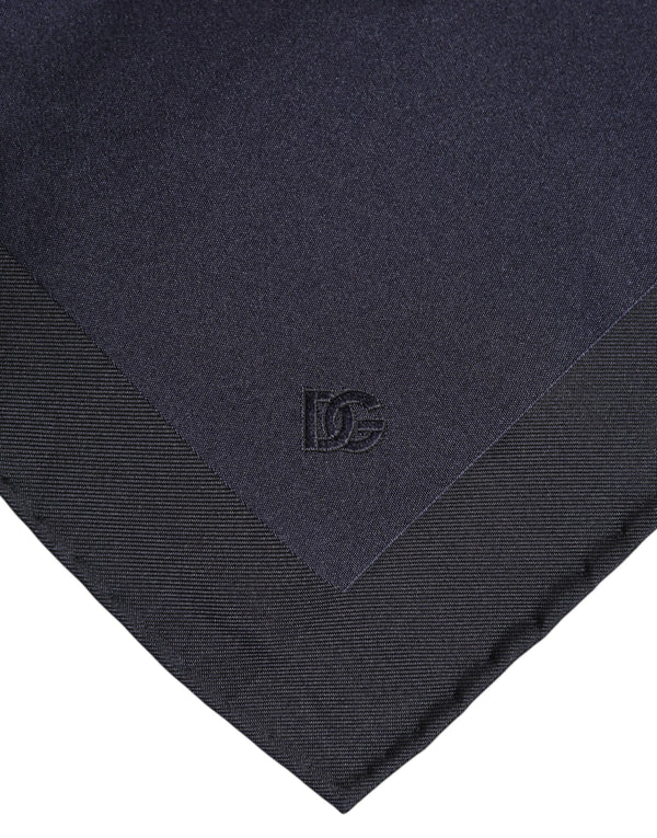 Dolce & Gabbana Dark Blue Silk Square Men Foulard Scarf