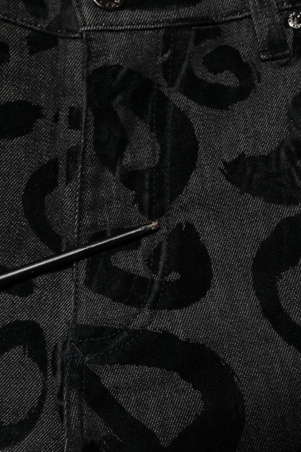 Dolce & Gabbana Gray Cotton DG Logo Straight Men Denim Jeans