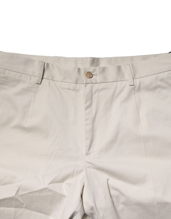 Dolce & Gabbana Beige Cotton Stretch Mid Waist Bermuda Shorts