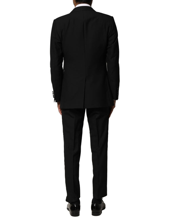 Dolce & Gabbana Black Wool 3 Piece Single Breasted Suit
