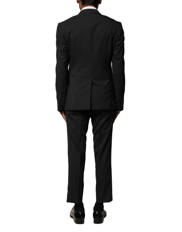 Dolce & Gabbana Black Wool 2 Piece Single Breasted Suit