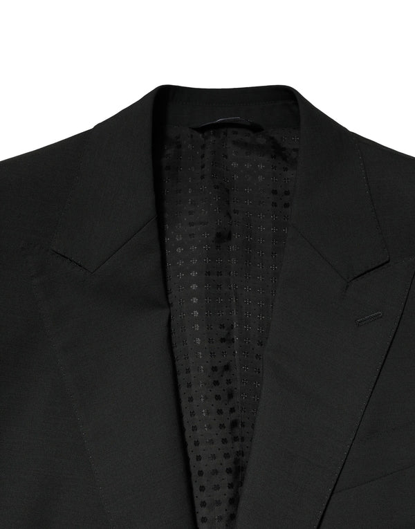 Dolce & Gabbana Black Wool 2 Piece Single Breasted Suit