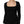 Dolce & Gabbana Black Square Neck Long Sleeves Pullover Top
