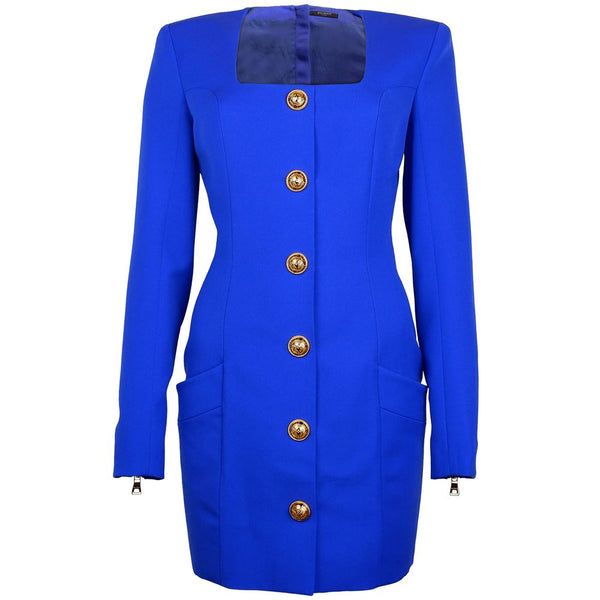 Balmain Blue Wool Dress