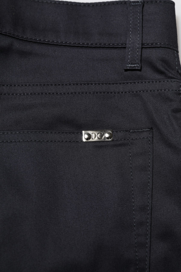 Dolce & Gabbana Black Cotton Skinny Mid Waist Pants