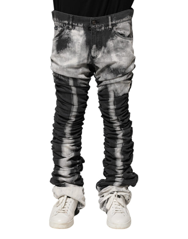 Dolce & Gabbana Black Tie Dye Straight Denim Jeans
