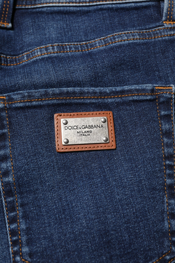 Dolce & Gabbana Dark Blue Cotton Skinny Denim Jeans