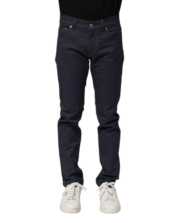 Dolce & Gabbana Dark Blue Cotton Skinny Denim Jeans