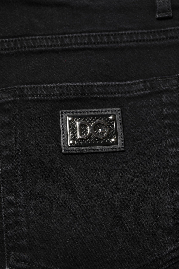 Dolce & Gabbana Black Cotton Skinny Men Denim Jeans