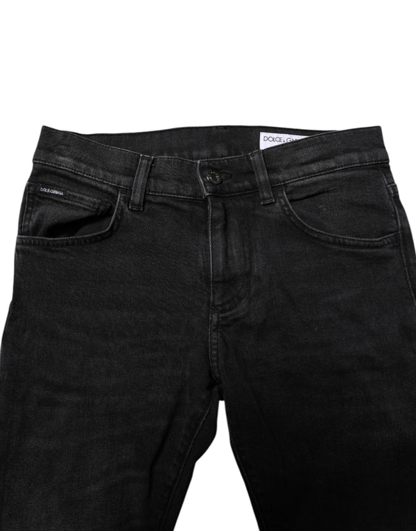Dolce & Gabbana Black Cotton Skinny Men Denim Jeans