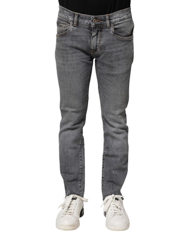 Dolce & Gabbana Gray Cotton Skinny Men Denim Jeans