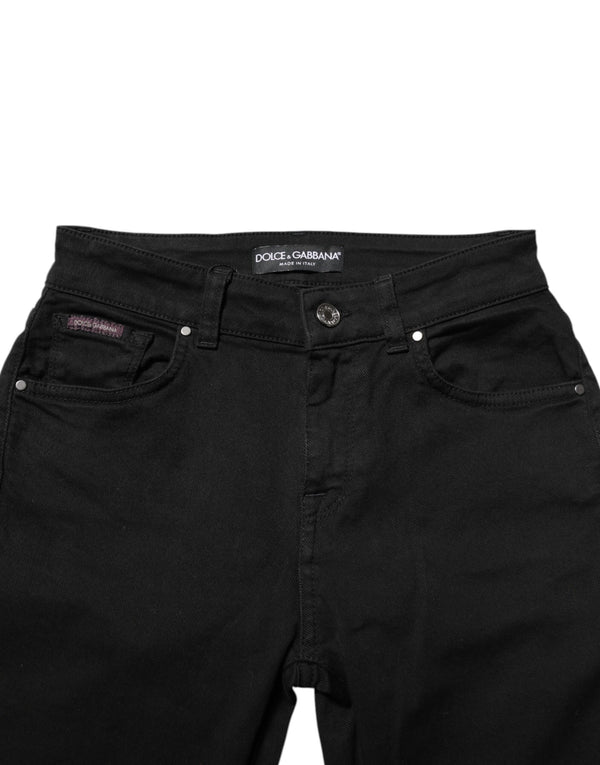 Dolce & Gabbana Black Skinny Cotton Mid Waisted Denim Jeans