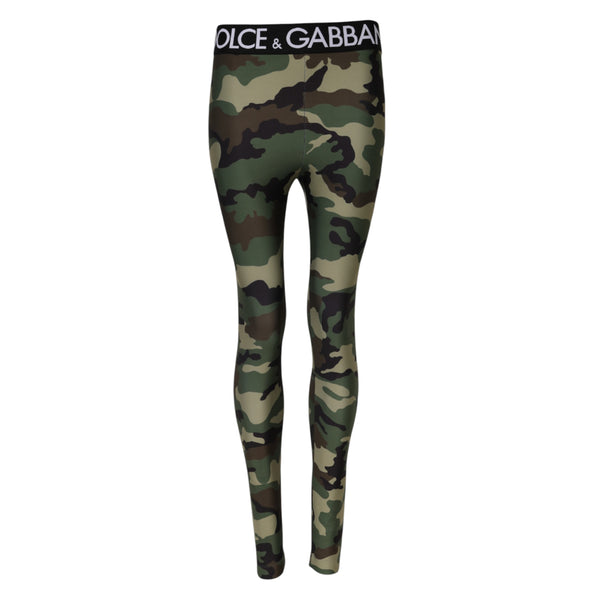 Dolce & Gabbana Multicolor Camouflage DG Waist Leggings Pants