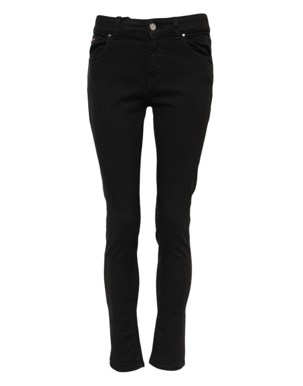 Dolce & Gabbana Black Cotton Skinny Mid Waisted Denim Jeans