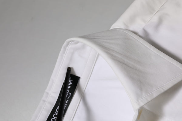 Dolce & Gabbana White Cotton Collared Long Sleeves Top Shirt