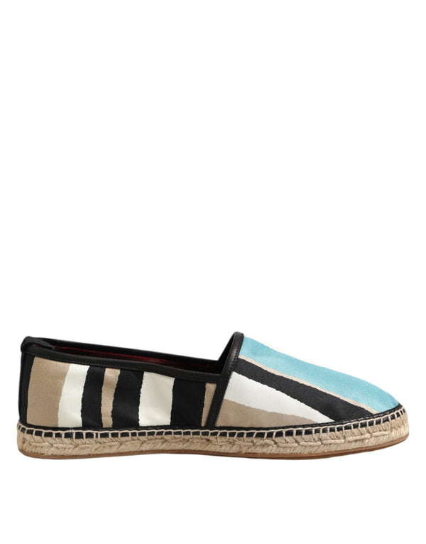 Dolce & Gabbana Multicolor Stripes Canvas Flat Espadrille Shoes