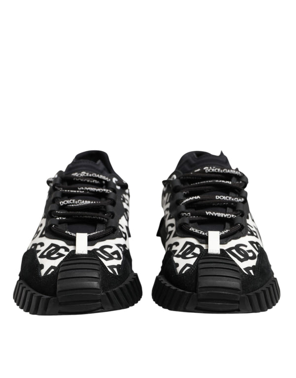 Dolce & Gabbana Black Logo Lace Up Low Top NS1 Sneakers Shoes