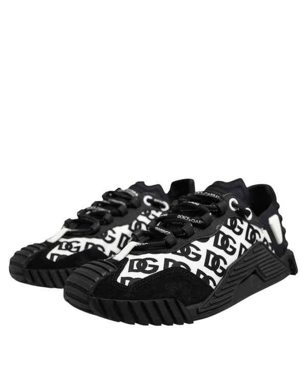 Dolce & Gabbana Black Logo Lace Up Low Top NS1 Sneakers Shoes