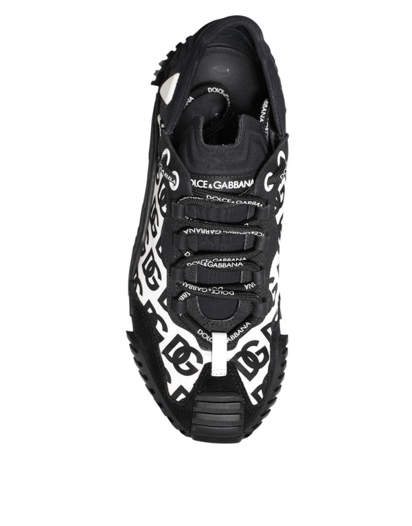 Dolce & Gabbana Black Logo Lace Up Low Top NS1 Sneakers Shoes