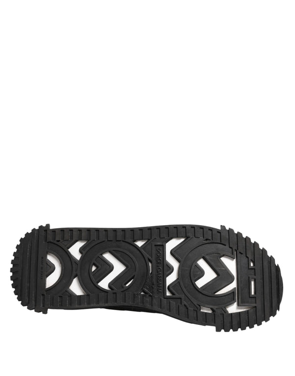 Dolce & Gabbana Black Logo Lace Up Low Top NS1 Sneakers Shoes