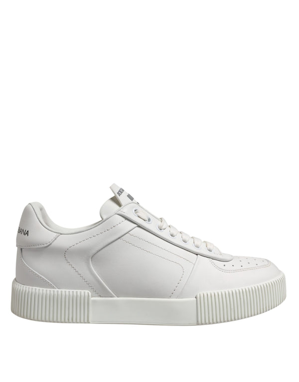 Dolce & Gabbana White Miami Leather Low Top Men Sneakers Shoes