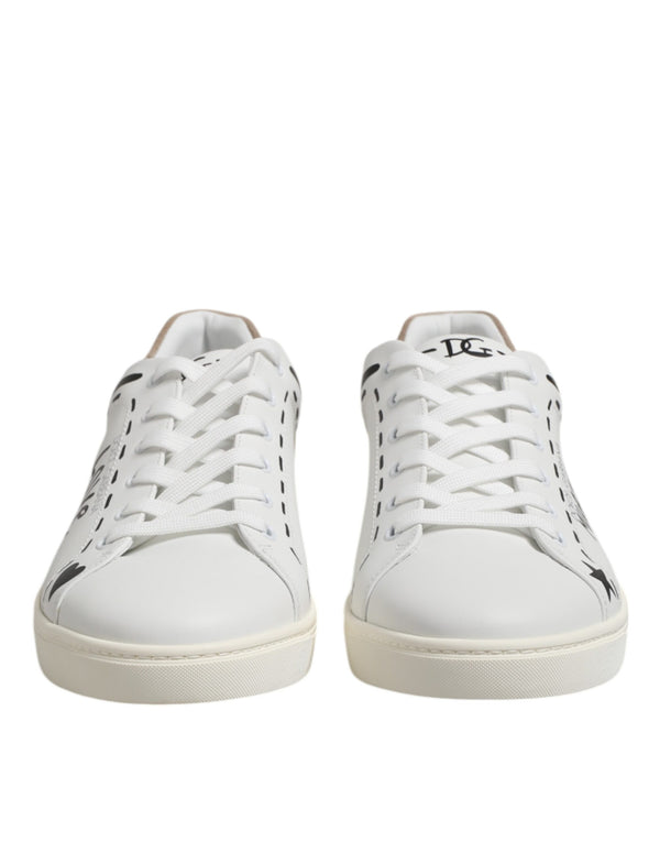 Dolce & Gabbana White Leather MILANO Low Top Sneakers Shoes