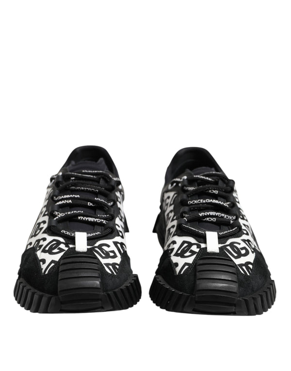 Dolce & Gabbana Black Logo Lace Up Low Top NS1 Sneakers Shoes