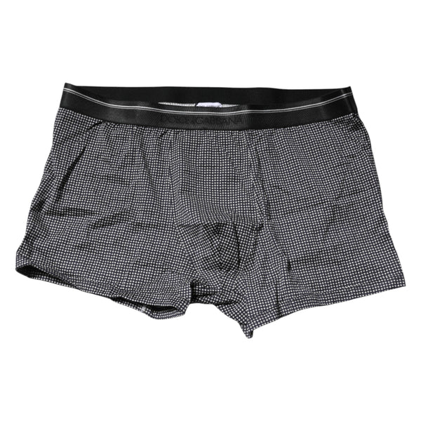 Dolce & Gabbana Gray Printed Cotton Boxer Short Underwear