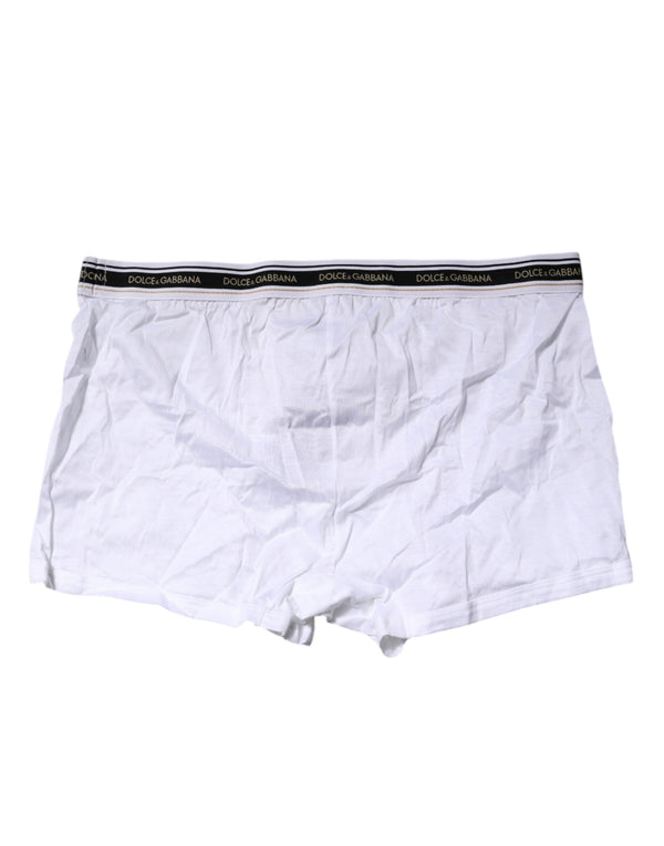 Dolce & Gabbana White Cotton Stretch Regular Boxer Underwear