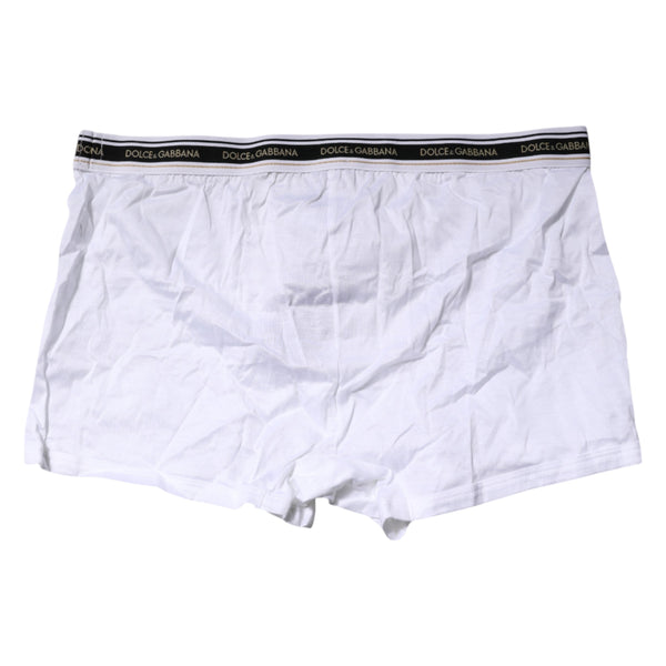 Dolce & Gabbana White Cotton Stretch Regular Boxer Underwear