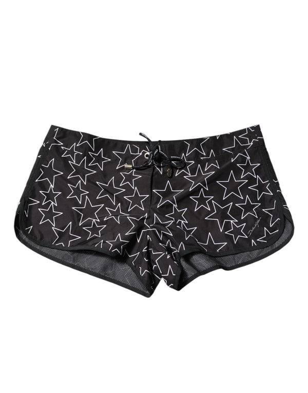 Dolce & Gabbana Black Star Print Beachwear Shorts Swimwear