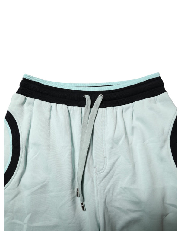 Dolce & Gabbana Light Green Cotton Men Jogger Sweatpants Pants