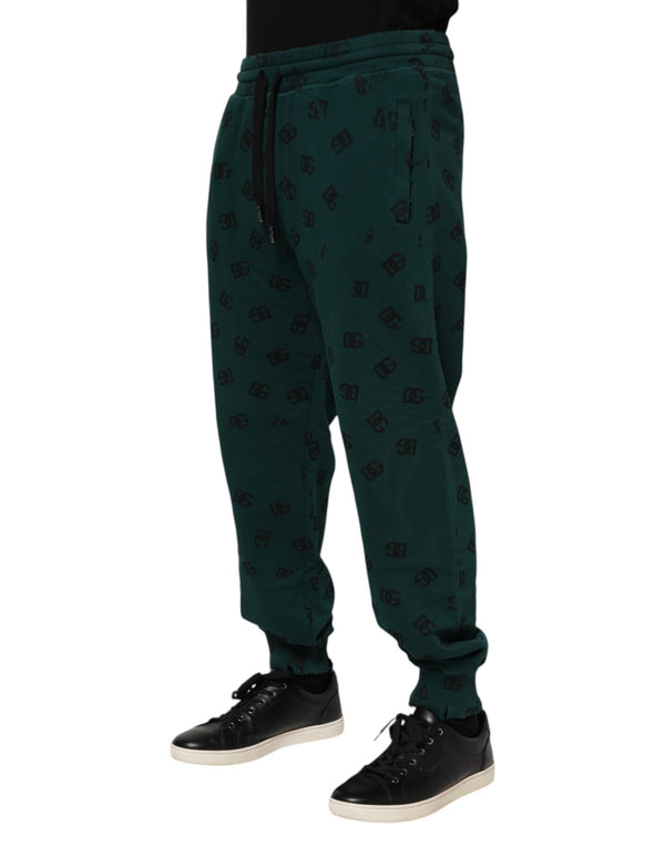 Dolce & Gabbana Green Logo Print Jogger Men Sweatpants Pants