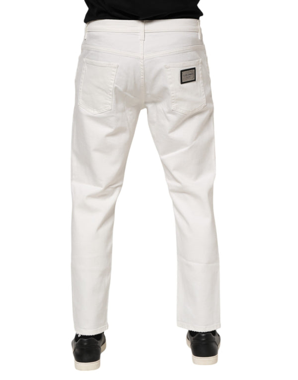 Dolce & Gabbana White Cotton Loose Men Denim Jeans