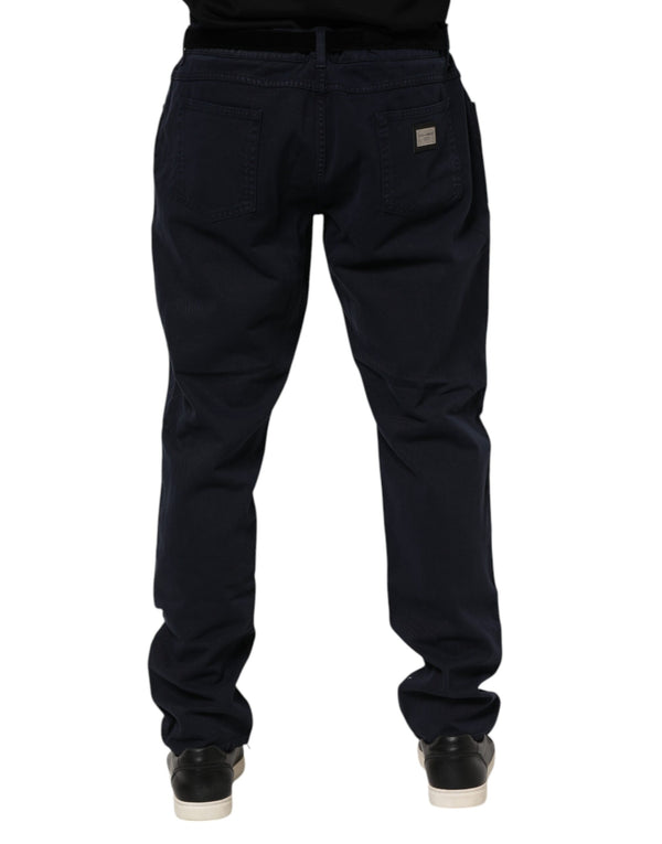 Dolce & Gabbana Black Cotton Tapered Denim Jeans