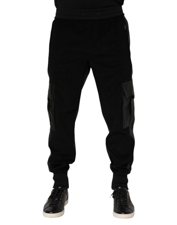 Dolce & Gabbana Black Cotton Cargo Men Jogger Pants
