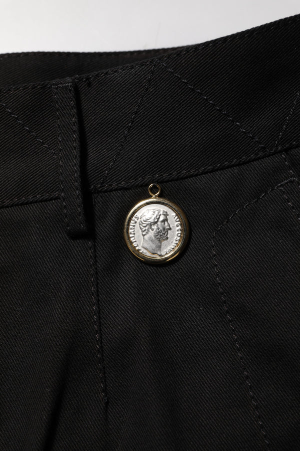 Dolce & Gabbana Black Cotton Knee Length Men Bermuda Shorts